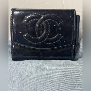 Chanel Glossy Black Wallet card case